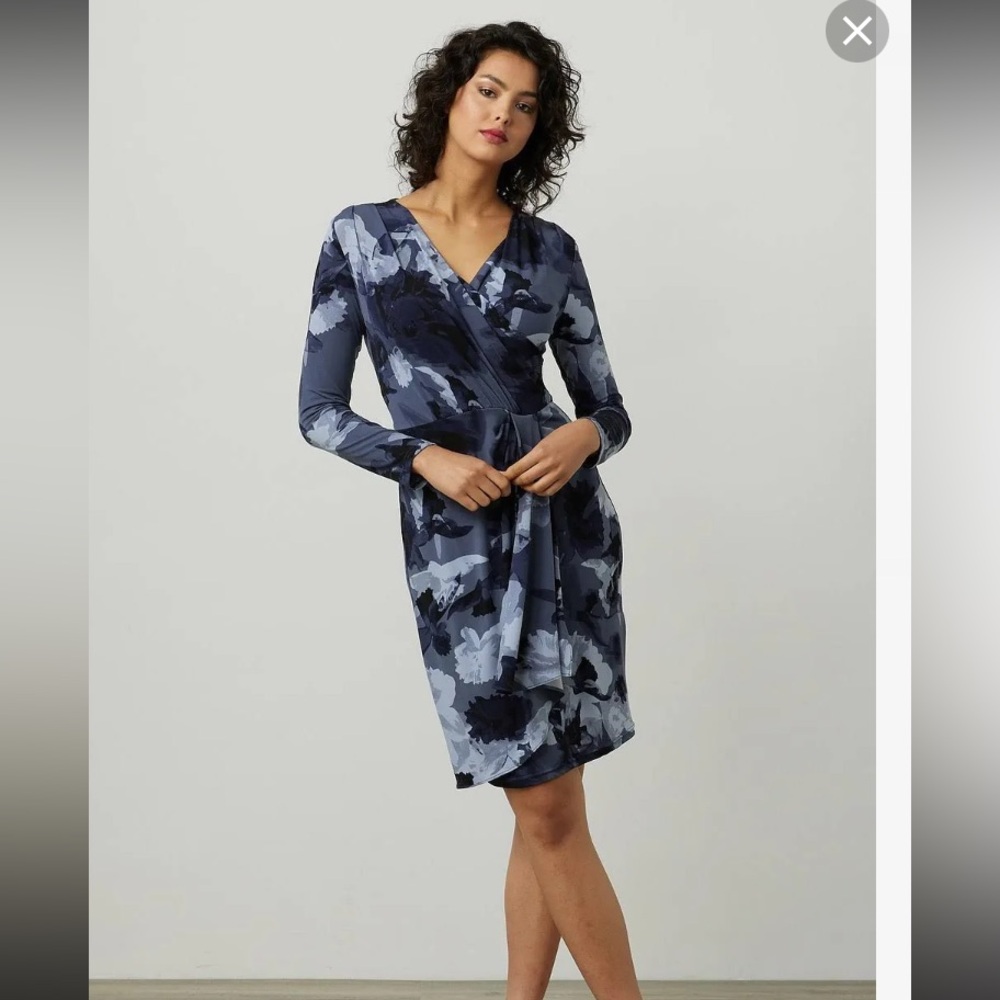 Joseph Ribkoff Blue Floral Long Sleeve Dress
